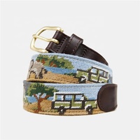 Cinturón de punto de costura personalizado para hombre, Escena de Safari, Lewa, Golf 2022