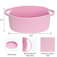 Panier de rangement portable pour couches de bébé, organisateur multifonction en corde de coton tressée avec poignée