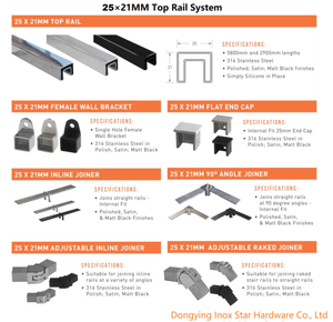 Tubo cuadrado con ranura para pasamanos de acero inoxidable 304 316 para sistemas de rieles - Product Image 2