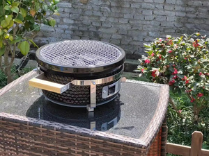 Barbecue Kamado <span class=keywords><strong>SEB</strong></span> Habachi moderne en acier inoxydable, fumoir en céramique portable, barbecue au charbon <span class=keywords><strong>de</strong></span> bois avec commande tactile, pour le camping et le jardin - Product Image 4