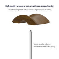 Support de casque en bois de noyer et aluminium, vente en gros d'usine, support de casque supra-auriculaire de bureau, logo et emballage personnalisés
