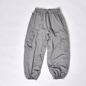 Pantalons de ski imperméables gris pour hommes en gros, taille élastique et style streetwear hip-hop ample - Product Image 1