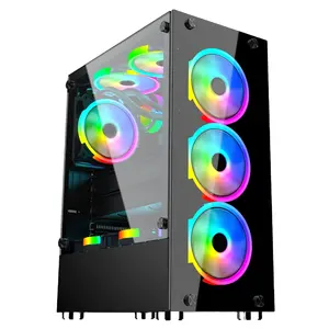 Hot Selling ATX Towers Desktop Gabinete PC-Gehäuse Gaming-Computer gehäuse mit gehärteter Glasscheibe