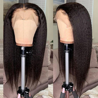 Perruque de cheveux humains brésiliens 360 Full Lace Frontal, Lace Front HD transparente 13x6, texture Kinky Straight, cheveux vietnamiens bruts, pas chère