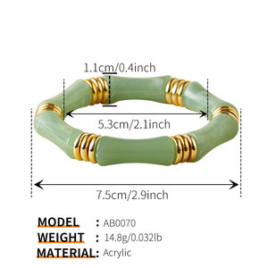 Bracciale elastico in acrilico di bambù bohémien ORNAPEADIA per donna |   Taglia unica |   Gioielli Regalo Personalizzati nel Colore Desiderato - Product Image 2