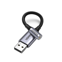 UGREEN-Tarjeta de sonido externa USB 2 en 1, adaptador de audio USB a conector de 3,5mm, trenzado de nylon, USB a conector auxiliar