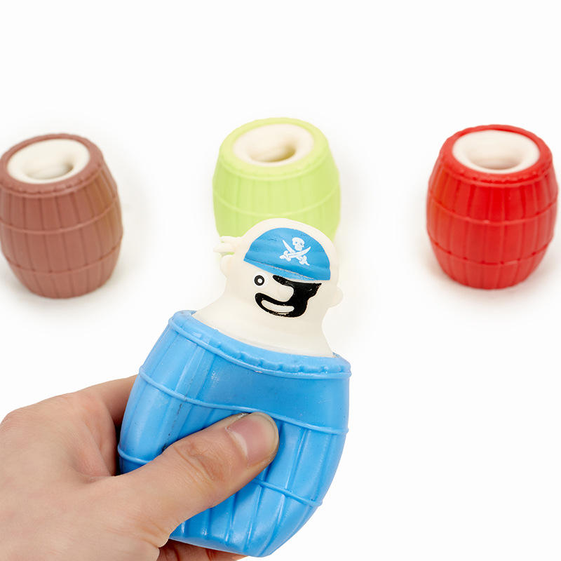 New Wholesale TPR Material Strange Squeeze Pirate Bucket Pinch Happy Vent Doll Children Squeeze Prank Vent Fidget Toy