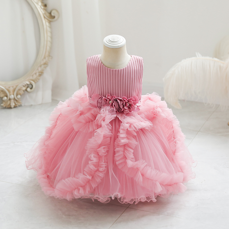 Flower Princess Dress for Girls 0 to 12 Months Cute Bowknot Petal Clothes  Baby Girl Gowns Embroidery Toddler Newborn| Alibaba.com