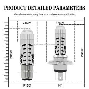 <span class=keywords><strong>Ampoule</strong></span> de projecteur LED H4 étanche IP67 Yocita 30W 6000K Température de couleur Feux antibrouillard clignotants Systèmes d'éclairage supérieur pour <span class=keywords><strong>moto</strong></span> - Product Image 3