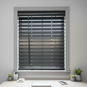 Persianas Horizontales de Imitación Madera Negras de Lujo de 2 Pulgadas, Inalámbricas, Impermeables, Diseño Moderno para Baño o <span class=keywords><strong>Comedor</strong></span> - Product Image 6