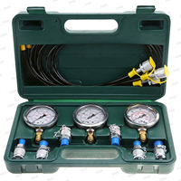 Hydraulik-Testkit 3-teilig: Druckmessgerät + 3-teiliger Testschlauch + Kupplungsadapter-Set zur Fehlersuche und Systemdiagnostik
