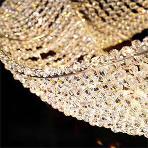 Lampada a Sospensione di Lusso in Acciaio Inox con Cristalli, Design a Nastro Lungo per Bancone Bar, Lampadario Lineare con Design a Onda, Luce LED Artistica Sospesa - Product Image 3