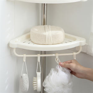 Étagère de rangement télescopique triangulaire à 4 niveaux pour salle de bain, douche et <span class=keywords><strong>baignoire</strong></span>, avec support rotatif pour ventilateur - Product Image 5