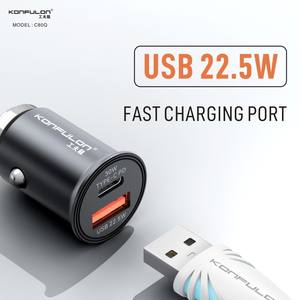 Konfulon 2025 Mini caricabatterie per auto in lega di alluminio Dual-Port tendenze Innovative di uscita 20W e 22.5W sicuro e stabile - Product Image 5