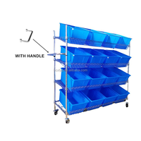 XR Durable Entrepôt Distribution Camion Chariot De Tri Roulement Chariot Pick-up Chariot Étagères Matériel Étagère Chariot avec Boîte