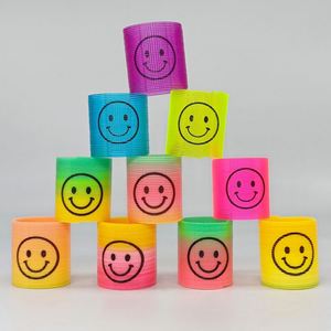 Mini jouets ressorts arc-en-ciel en plastique et caoutchouc de haute qualité, spirales dégradées pour le jeu d'empilage et la résolution de puzzles, jouet anti-stress rond - Product Image 2