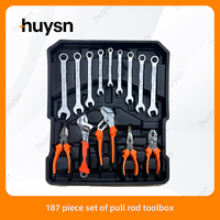 Kit d'entretien multifonctionnel de 187 pièces en acier au carbone, à commande manuelle, avec mallette rigide, grande capacité, pour réparation automobile, OEM
