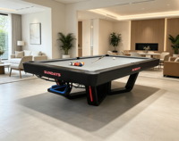Table de billard SUNDAYS de haute qualité, 9 pieds, avec plateau en ardoise naturelle, base en fer, logo personnalisé