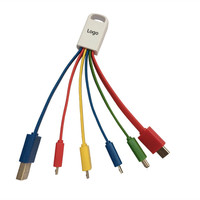 Gantungan Kunci Casan USB Logo Kustom, Kabel USB Banyak 5 In 1 untuk IOS, Micro-usb dan Ponsel Tipe C