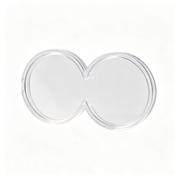 Capsule de protection transparente en plastique pour pièces de monnaie, double connexion, 2 pièces par paquet, 40 mm, étui de rangement pour pièces de monnaie