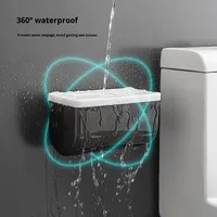 Grande boîte de rangement murale étanche porte-papier hygiénique en plastique PP ménager sans perçage accessoire de cuisine et de salle de bain