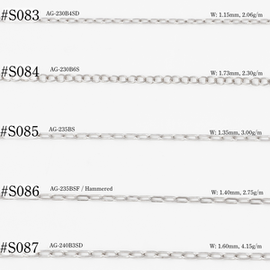 Ag925 18 K hecho a máquina collar de cadena torcida martillada Color plata de moda regalo perfecto para mujeres K18 K14 K10 Pt - Product Image 3