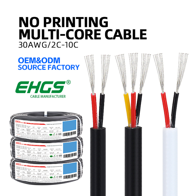 EHGS Industrial Auto Electrical Wire Stranded 28-34 AWG 10 Core PVC Insulated 30V Heating Building Use Power Multi Core Signal