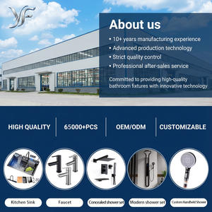 Robinet mitigeur de lavabo de salle de bain monocommande YF OEM en cuivre noir et or, à poser sur le comptoir |   Robinet cascade moderne chaud/froid avec valve en céramique - Product Image 6