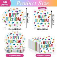 Assiettes en papier ovales jetables pour fête d'anniversaire, 11 pouces, résistantes à l'eau et à l'huile, design à pois colorés, pour baby shower, réunions de famille