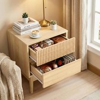Table de chevet rayée avec 2 tiroirs, table de chevet moderne style bohème, table de canapé avec rangement, pour chambre à coucher, salon