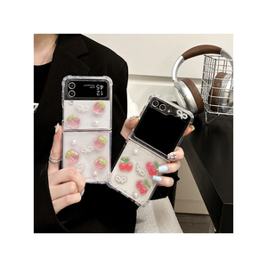 Cherry Peach Glitter decoración anticaída estilo coreano ins funda de teléfono móvil para mujer para Samsung <span class=keywords><strong>Z</strong></span> <span class=keywords><strong>Flip</strong></span> <span class=keywords><strong>4</strong></span> <span class=keywords><strong>Z</strong></span> Fold 6 w24 <span class=keywords><strong>Flip</strong></span> - Product Image 6