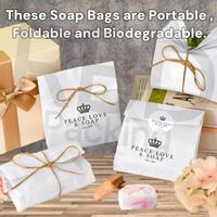 Papier sulfurisé blanc personnalisé Sacs fondants en cire de verre Emballage de bougies cadeaux Pochettes d'emballage de barre de savon Sac alimentaire semi-transparent