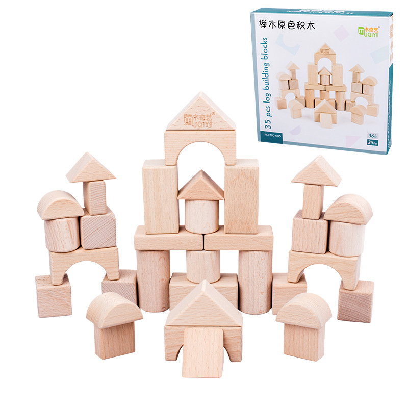 35 blocs de couleur en rondins-32529538cm