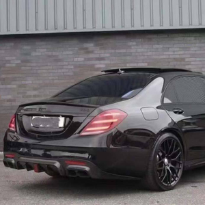 Diffuseur en fibre de carbone véritable style <span class=keywords><strong>B</strong></span> W222, <span class=keywords><strong>s</strong></span>éparateur de pare-chocs arrière style S63 avec éclairage pour Mercedes-Benz Classe <span class=keywords><strong>S</strong></span> W222 2015-2021 - Product Image 5