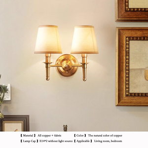 Applique <span class=keywords><strong>da</strong></span> <span class=keywords><strong>Parete</strong></span> in Ottone Dorato Anticato <span class=keywords><strong>con</strong></span> Doppio Paralume in Tessuto Bianco, Lampada <span class=keywords><strong>da</strong></span> <span class=keywords><strong>Parete</strong></span> per Bagno, Comodino, Corridoio, Soggiorno - Product Image 5