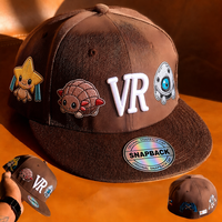 Gorra Snapback Deportiva de Pana Bordada con Leopardo VR para Hombre y Mujer, Visera Plana Marrón, Estilo Urbano, Parche de Personaje de Anime, Gorras Nuevas Personalizadas