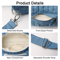 Sac fourre-tout bandoulière décontracté simple personnalisé en jean pour femme, populaire, portable, durable, écologique, pour usage quotidien, avec fermeture éclair, idéal pour les affaires (ODM)