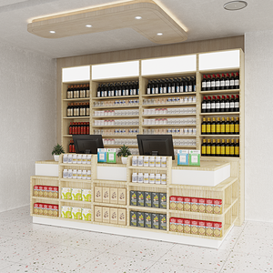 <span class=keywords><strong>Comptoir</strong></span> de caisse en <span class=keywords><strong>bois</strong></span> MDF sur mesure à <span class=keywords><strong>prix</strong></span> compétitif avec vitrine pour supermarché - Product Image 3