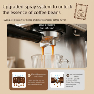 <span class=keywords><strong>Cafetera</strong></span> Espresso Eléctrica <span class=keywords><strong>Italiana</strong></span> Semiautomática para Uso Doméstico, Compacta, de Alta Calidad, de Acero Inoxidable, con Espumador de Leche - Product Image 4