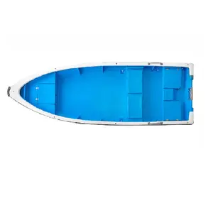 V-shaped 6-11 Person Working Vessels Live Water Tank Aquaculture Boat Doble Layer Fiberglass Fishing Vessel with 2/4 Stroke