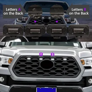 4 In 1 Led Grilllampen Voor Toyota Tacoma Raptor Trd Road Sport 2020 2021 Externe Grill Lamp Geel Licht