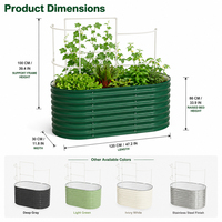 Jardinera Elevada Ovalada SEEYES con Enrejado, Maceta de Metal Galvanizado para Exteriores, Marco para Plantas Trepadoras, Fabricante OEM ODM