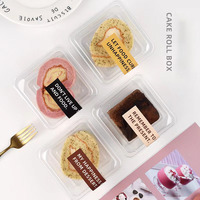 Großhandel Cake Roll Verpackungs box Transparente Einweg Tiramisu Dessert Napoleon Slice Cake Box Gebäck behälter mit Deckel