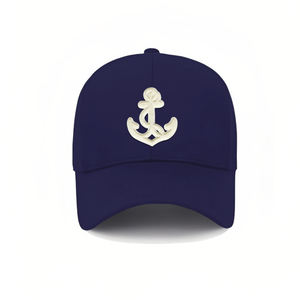 Workwear Cap with Anchor Front Logo 6-Panel 100% Cotton Unisex Street Style - Product Image 6