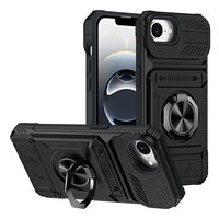 Coque Arrière Magnétique Antichoc avec Anneau Support et Emplacement Carte pour iPhone 17e 16e 17 Air 16 15 14 13 Pro Max Plus