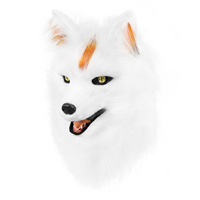 Masque de renard en peluche PP personnalisable, couvre-visage intégral, tête d'animal en fourrure, accessoire de cosplay pour tête entière, portable