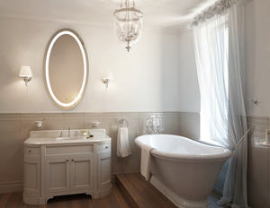 Miroir LED de salle de bain en vente chaude, miroir ovale et accessoires de salle de bain, écran tactile intelligent - Product Image 2