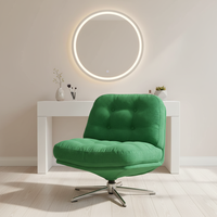 Chaise de coiffeuse à assise large avec roulettes, en tissu premium, à double couche et coussin épaissi