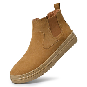 Fourniture Usine Bottines <span class=keywords><strong>Chelsea</strong></span> Mi-Hautes en Cuir Véritable Pur Imperméables LOGO Personnalisé pour Hommes - Product Image 5