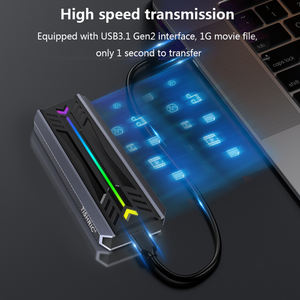 Box Esterno per Disco Rigido TISHRIC in Lega di Alluminio, Case SSD Dual Protocollo M2 NVME RGB, Box Portatile per Disco Rigido USB 3.1 - Product Image 5